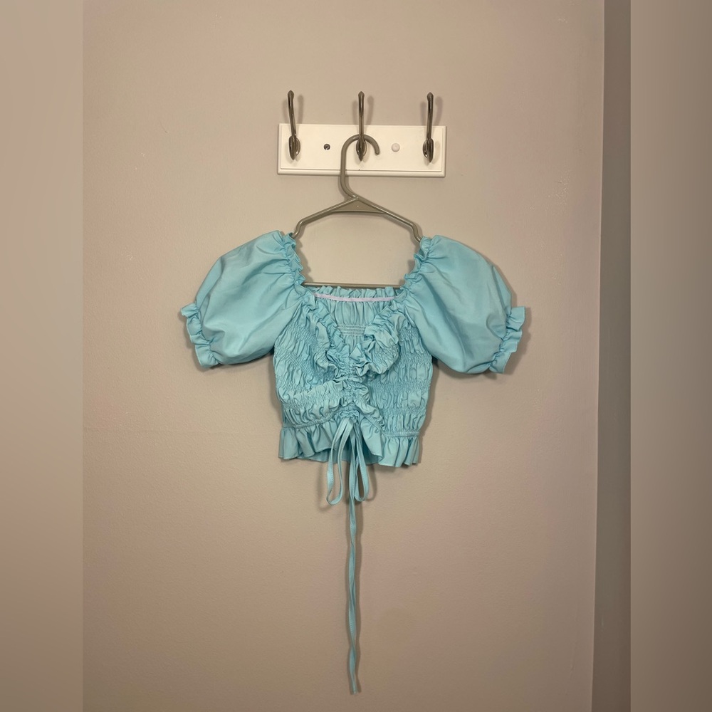 Light Blue Crop Top